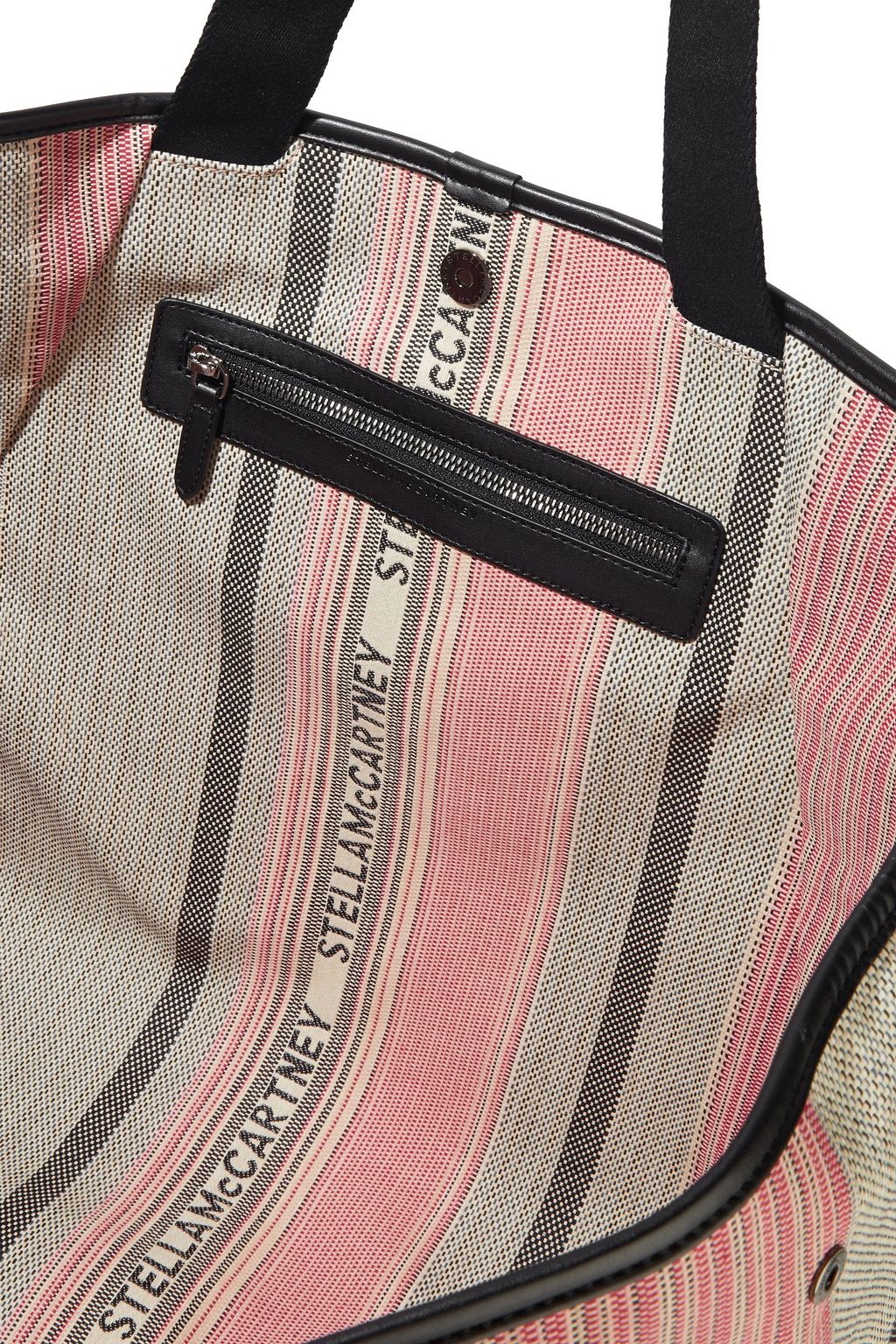 STELLA MCCARTNEY Faux leather-trimmed cotton-jacquard tote