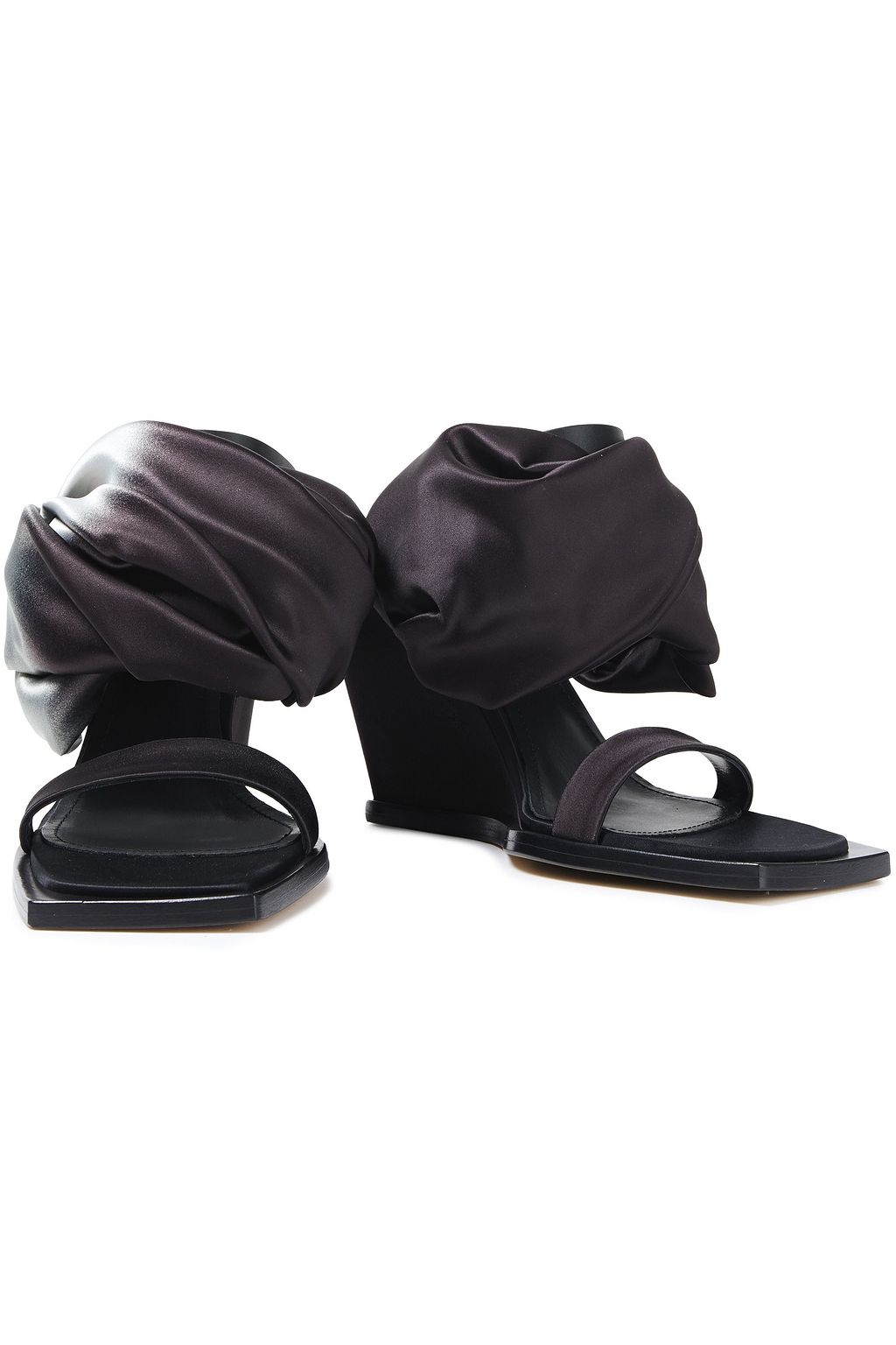 RICK OWENS Dégradé satin and leather mules