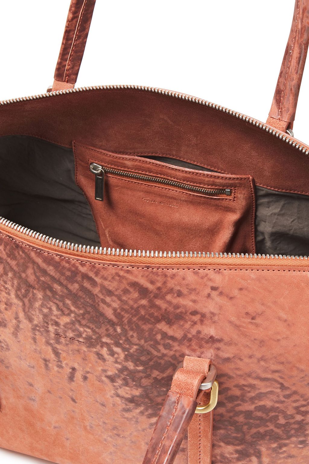 RICK OWENS Printed suede weekend bag