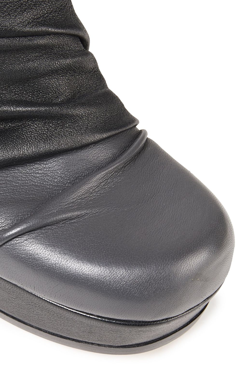 RICK OWENS Draped stretch-leather platform boots