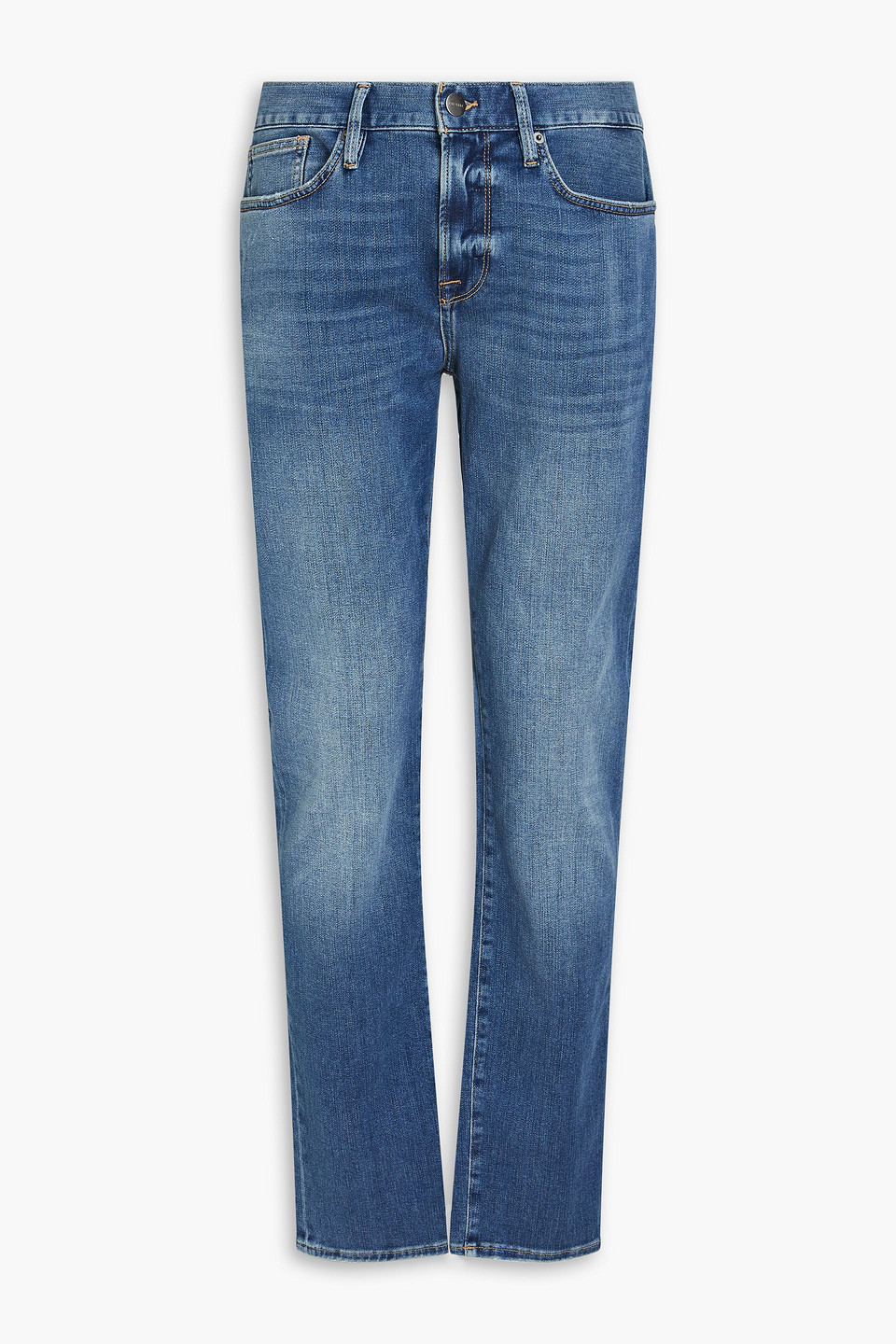frame - skinny-fit faded denim jeans - blue - 36