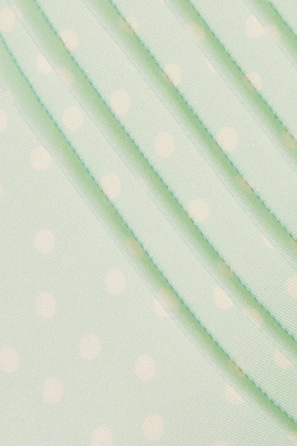 PEONY SWIMWEAR Cutout pintucked polka-dot bandeau swimsuit