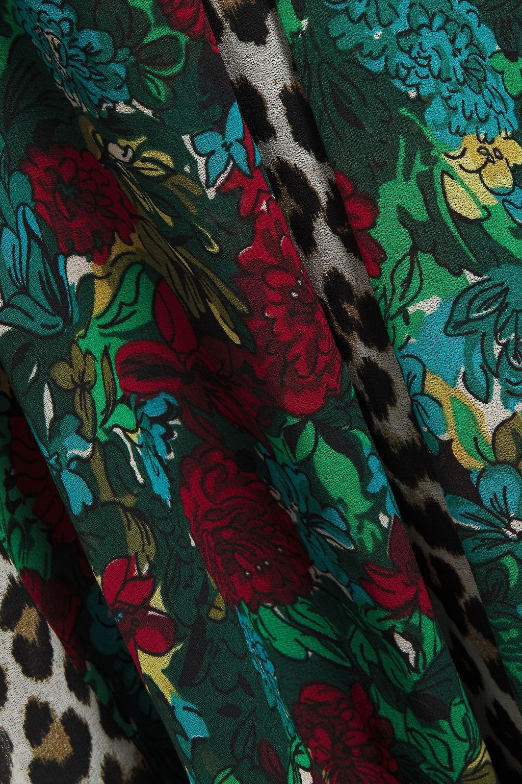 CLAUDIE PIERLOT Paneled printed crepe midi skirt