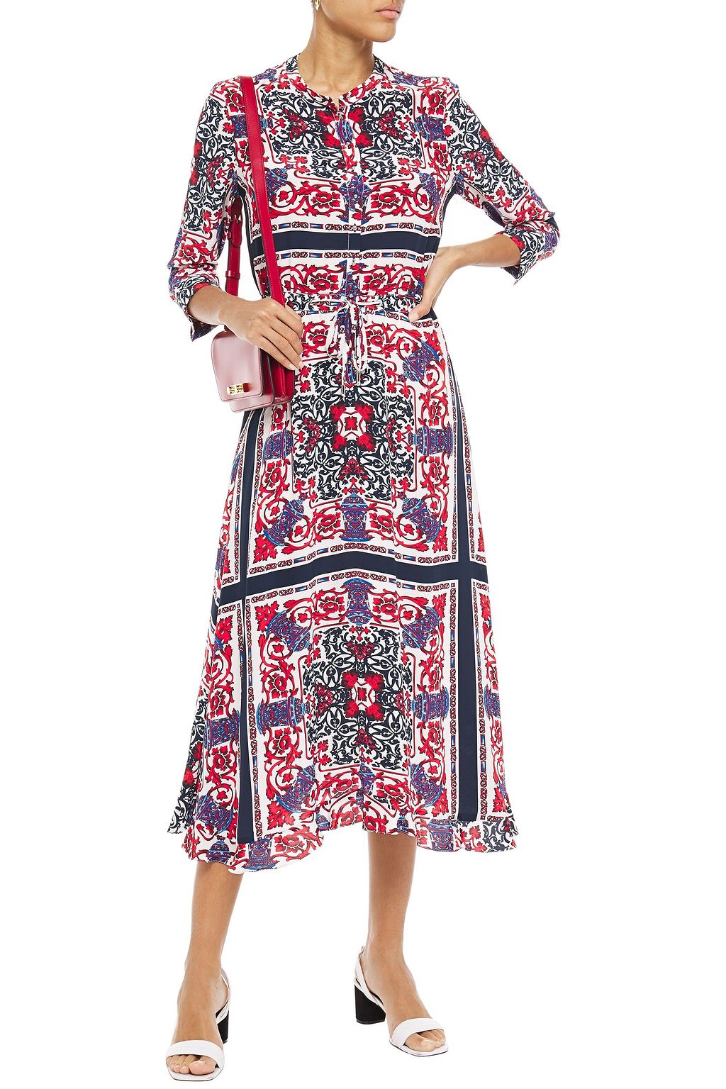 CLAUDIE PIERLOT Printed crepe de chine midi dress