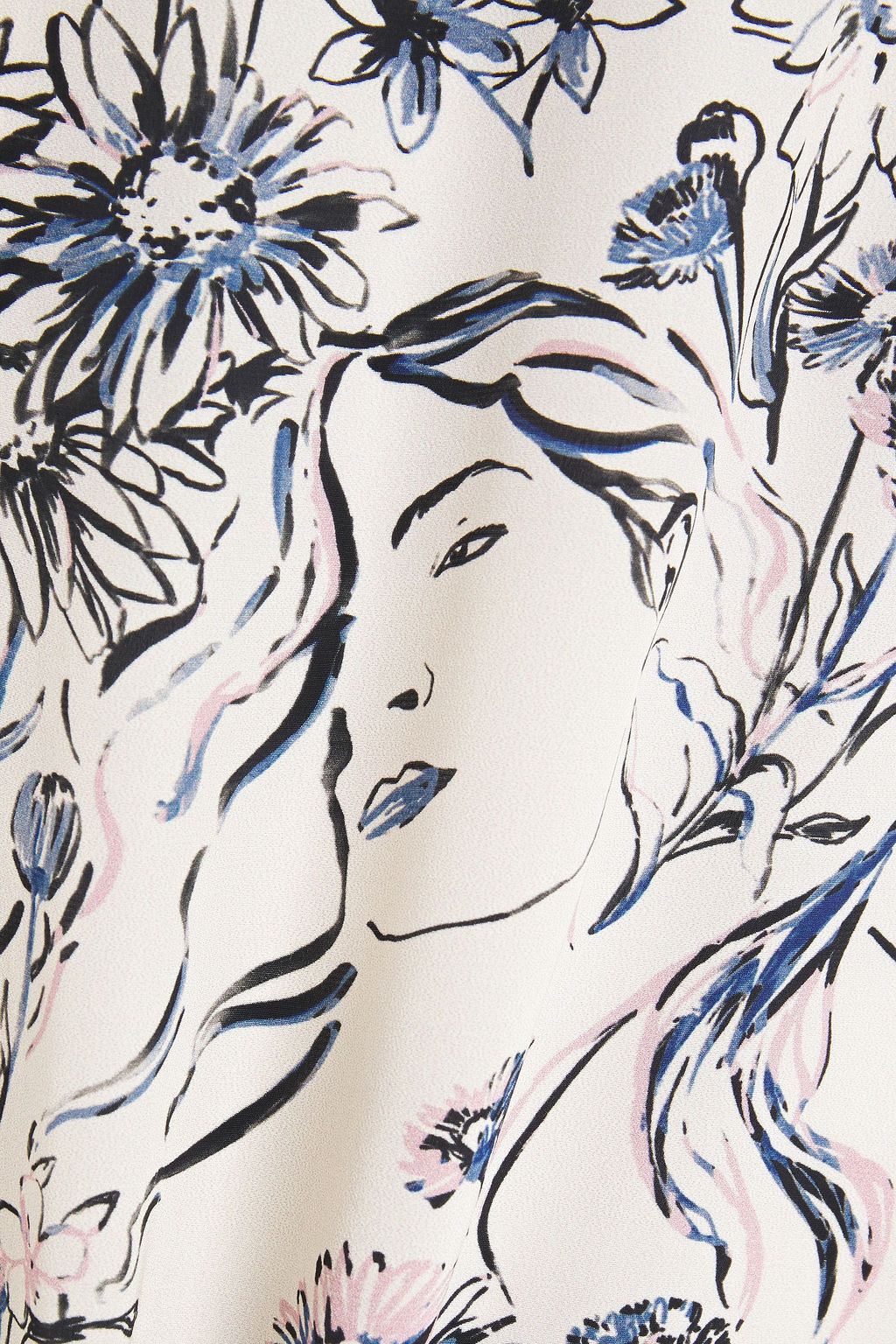 CLAUDIE PIERLOT Draped printed crepe de chine midi dress