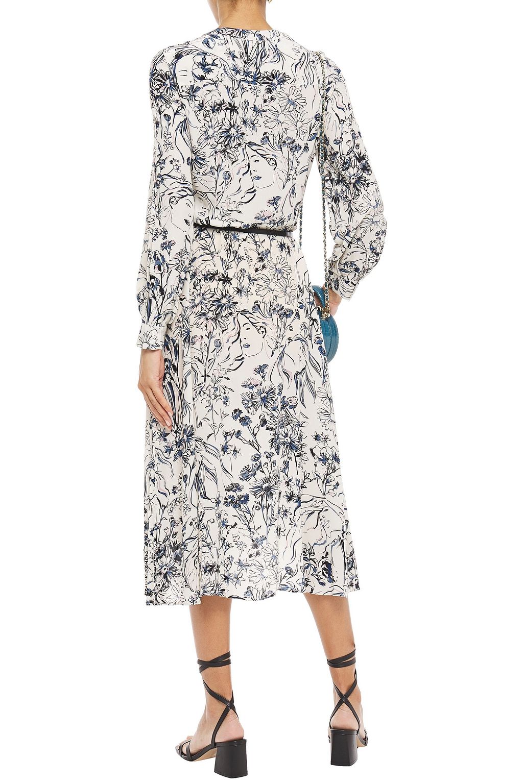CLAUDIE PIERLOT Draped printed crepe de chine midi dress