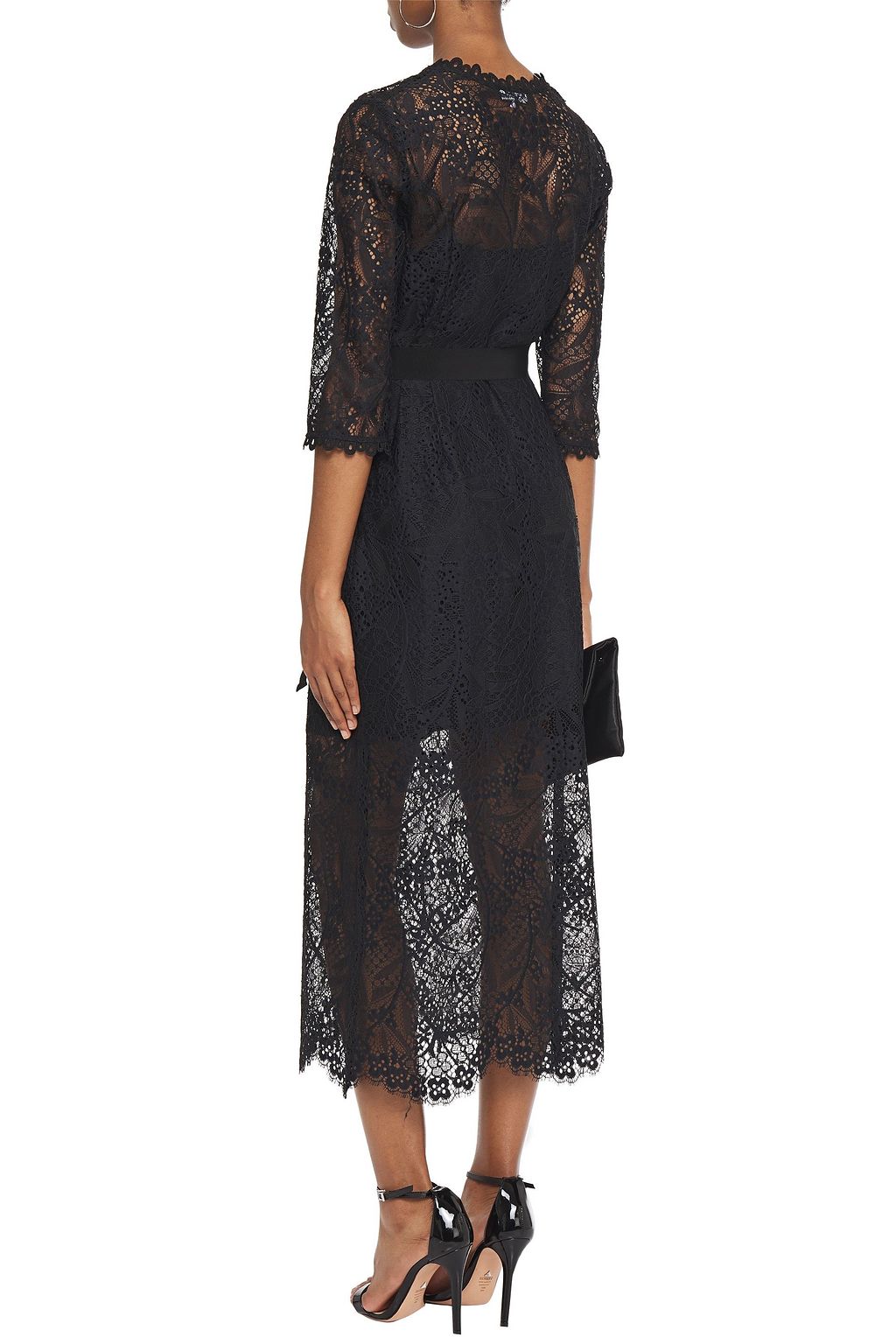 CLAUDIE PIERLOT Belted lace midi dress