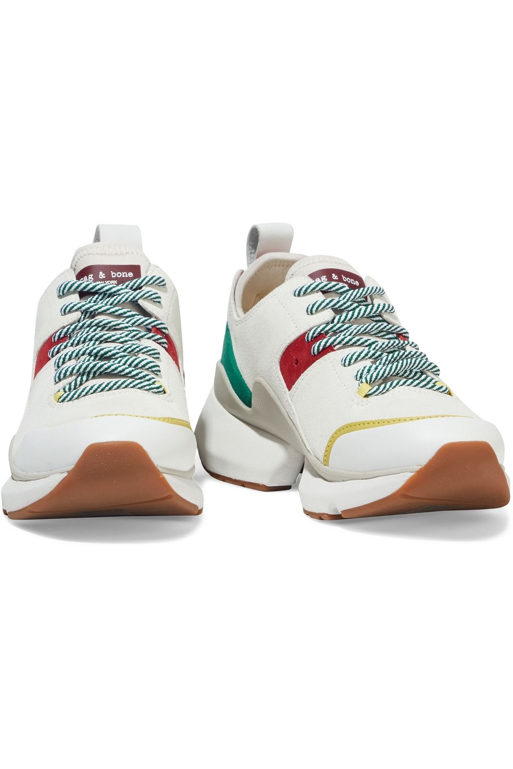 RAG & BONE Manston Runner leather-trimmed suede and neoprene sneakers