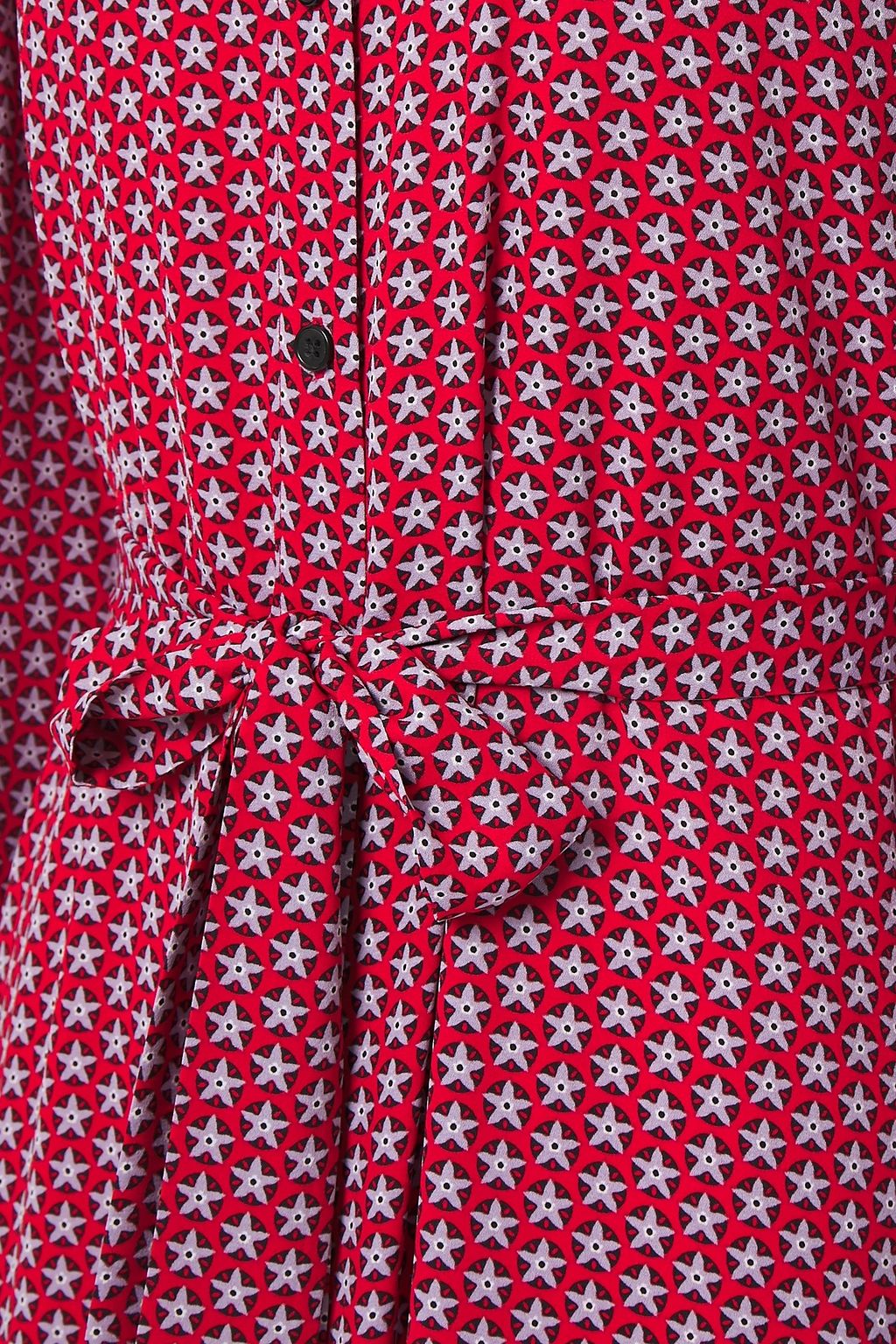 DIANE VON FURSTENBERG Printed crepe maxi shirt dress