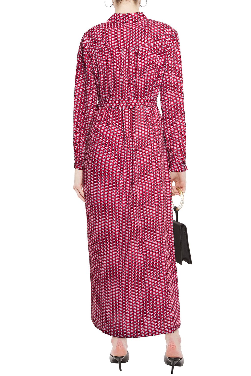 DIANE VON FURSTENBERG Printed crepe maxi shirt dress