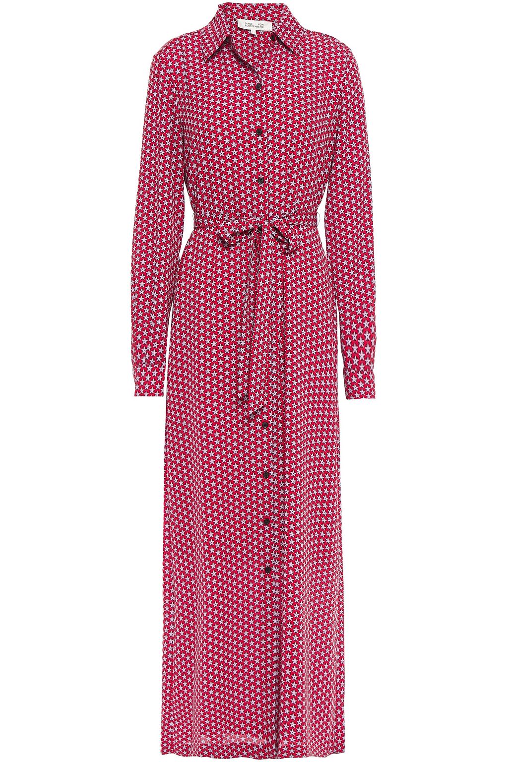 pink maxi shirt dress