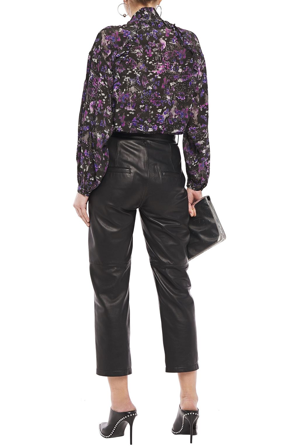 IRO Equinoxe pussy-bow printed silk crepe de chine blouse