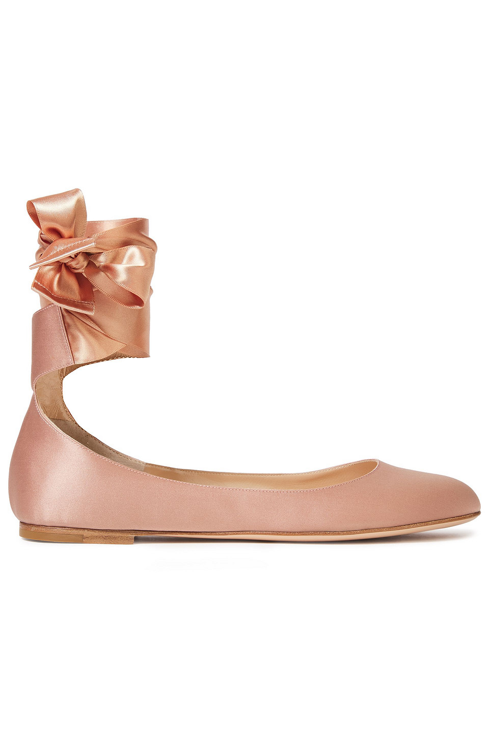 Gianvito Rossi Woman Odette Satin Ballet Flats Antique Rose Size 36