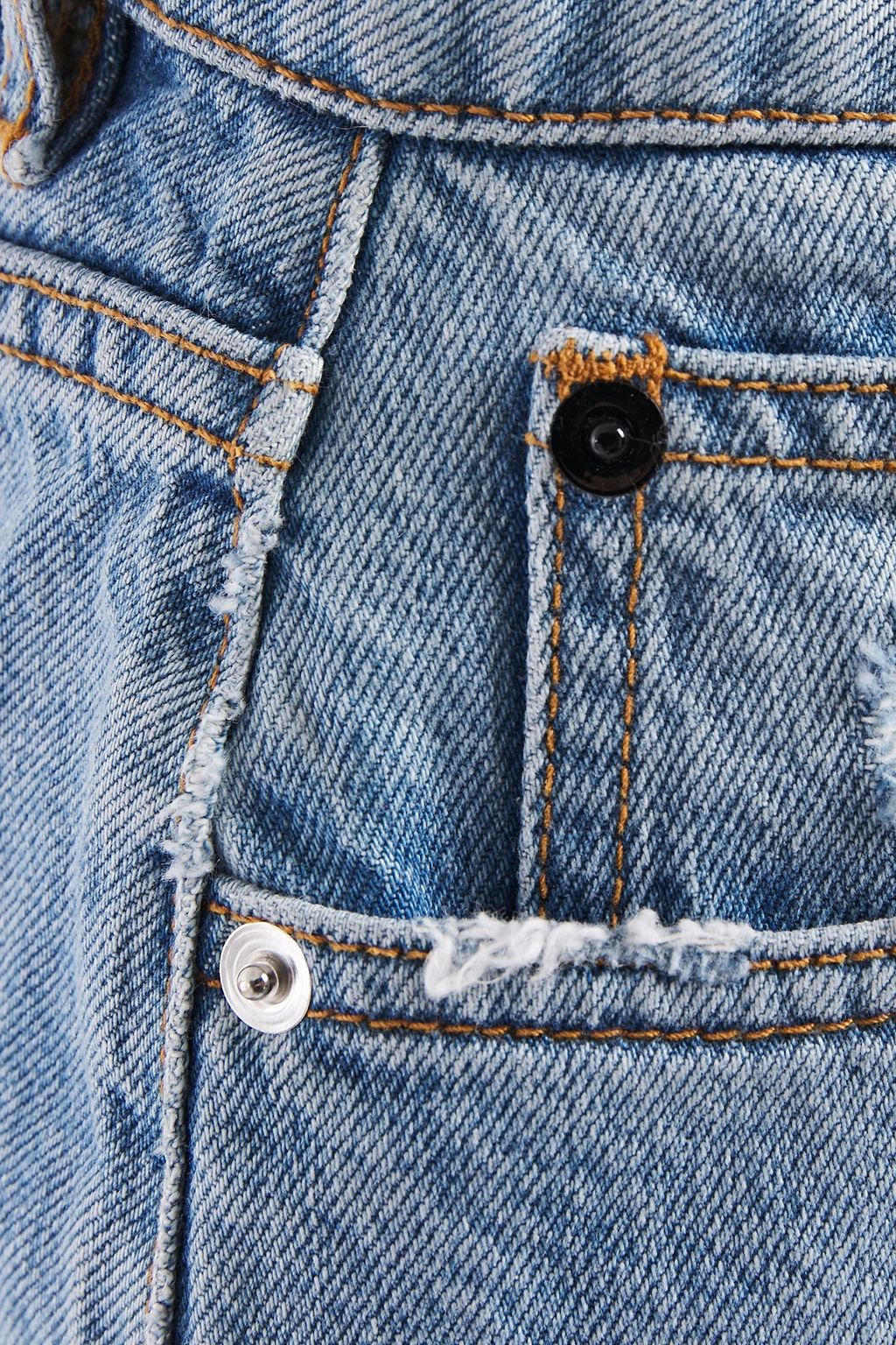 IRO Peace asymmetric distressed denim mini skirt