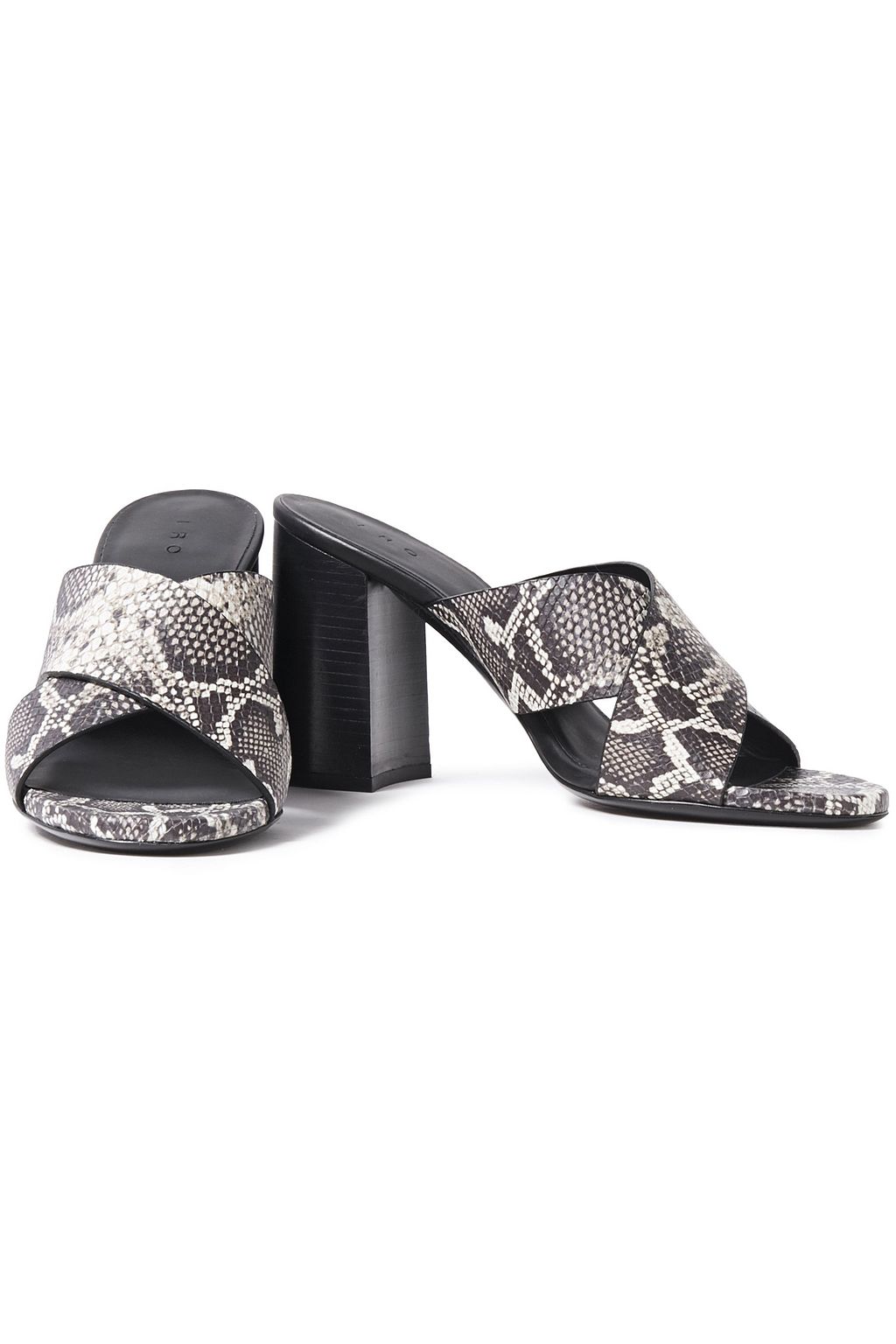 IRO Snake-effect leather mules