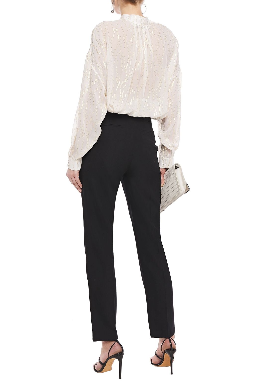IRO Metallic fil coupé silk-blend blouse
