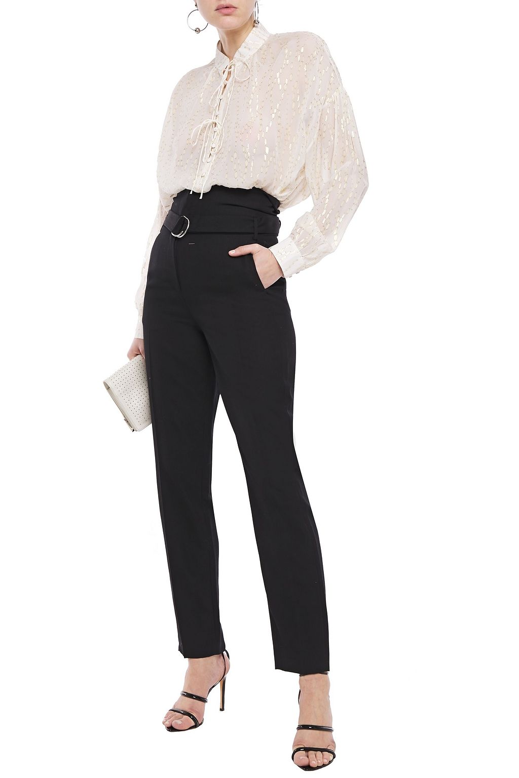 IRO Metallic fil coupé silk-blend blouse