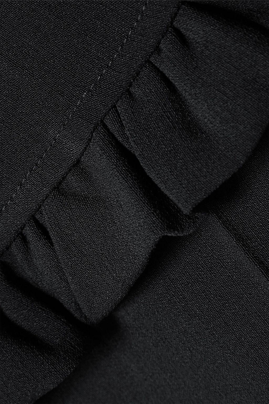 MICHAEL KORS COLLECTION Ruffle-trimmed wool-blend crepe straight-leg pants