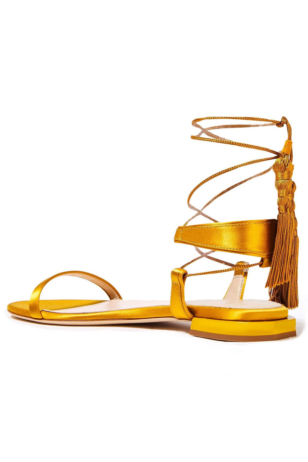 satin lace up sandals