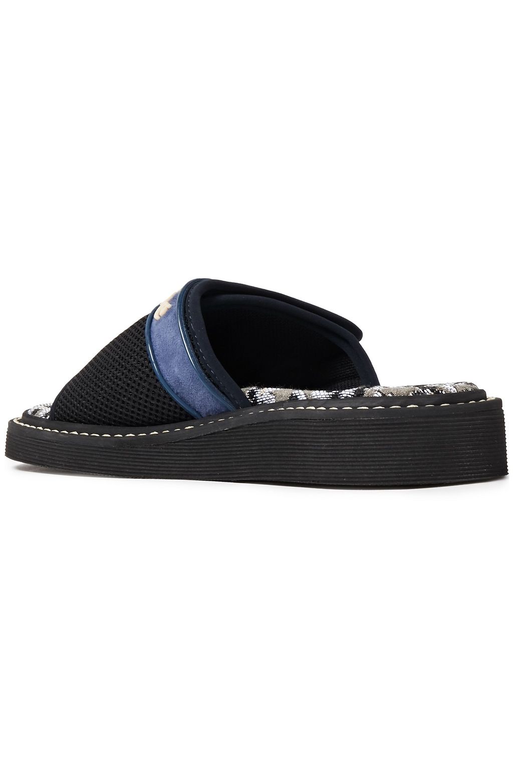 SEE BY CHLOÉ Suede-trimmed mesh slides