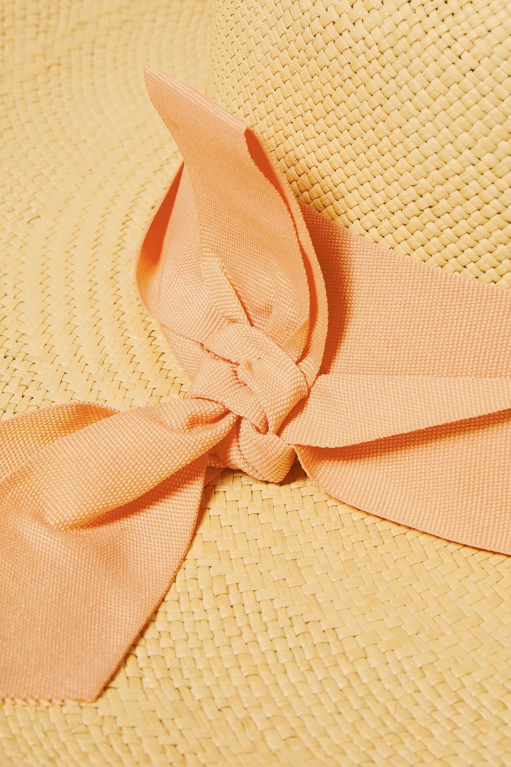 SENSI STUDIO Bow-embellished canvas-trimmed toquilla straw Panama hat