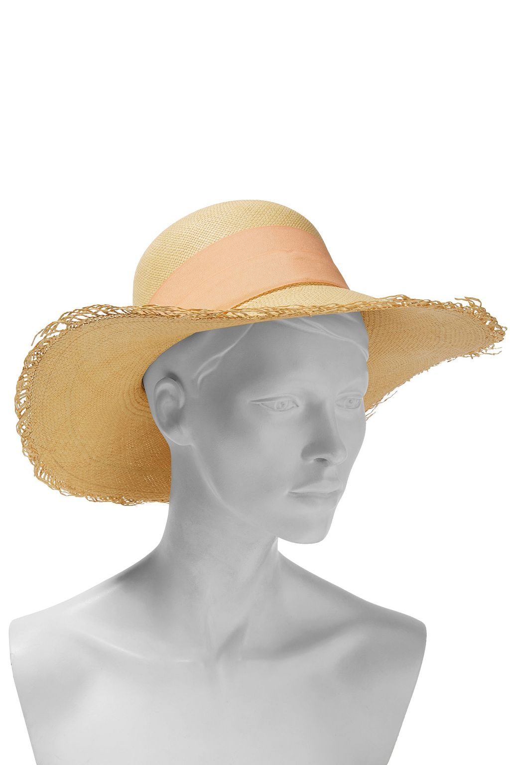 SENSI STUDIO Bow-embellished canvas-trimmed toquilla straw Panama hat