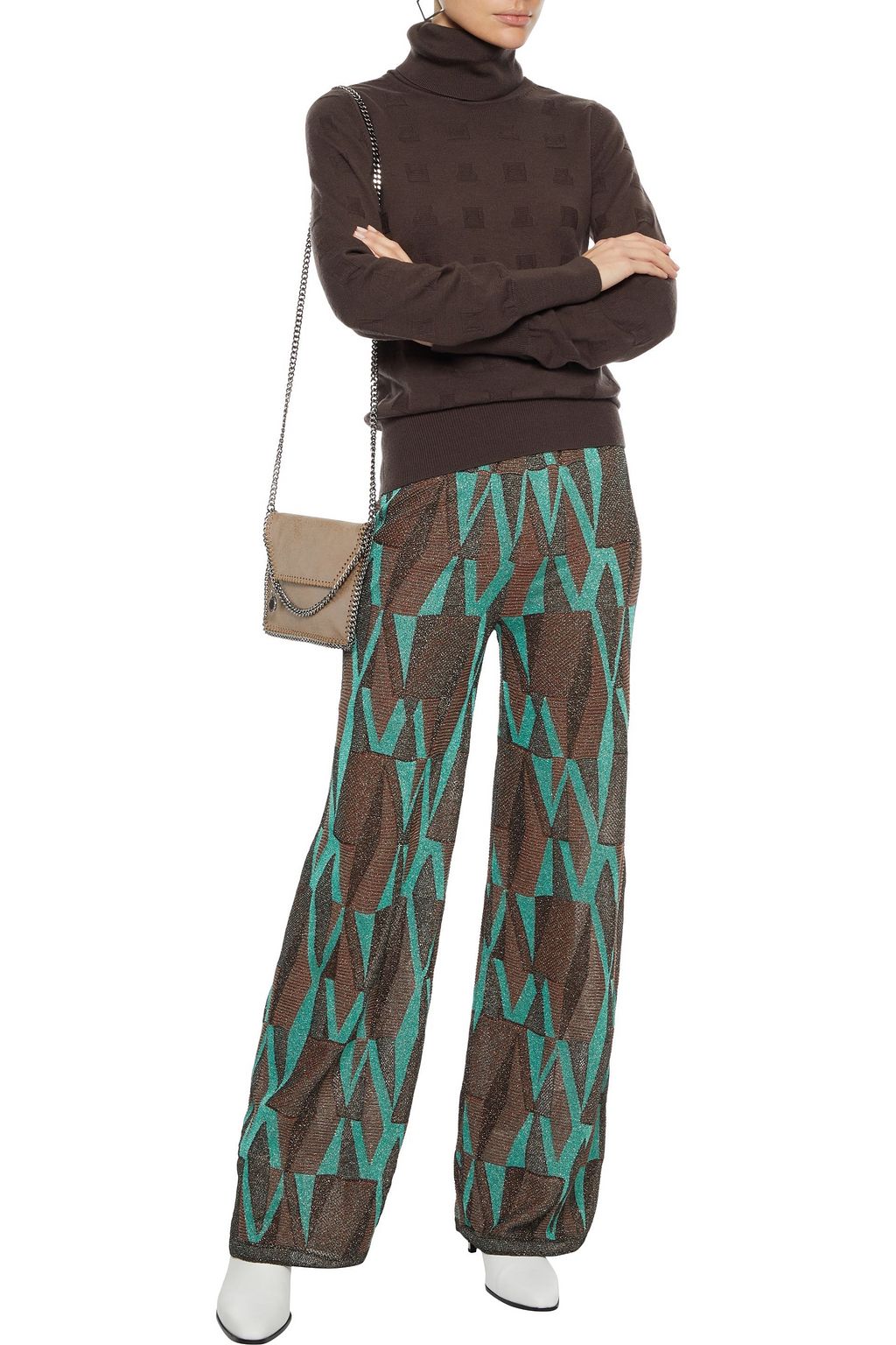 M MISSONI Metallic crochet-knit wide-leg pants
