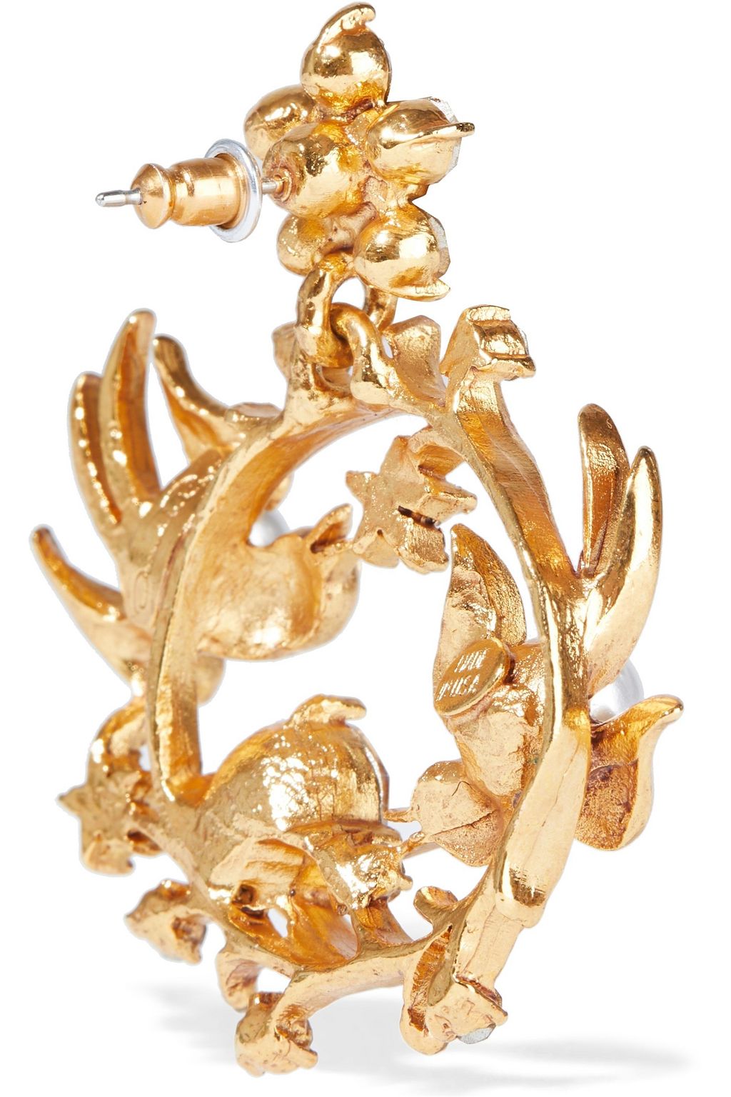 OSCAR DE LA RENTA Gold-tone, crystal and faux pearl earrings