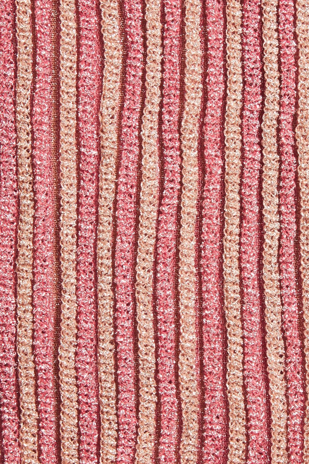 MISSONI Striped metallic ribbed-knit scarf