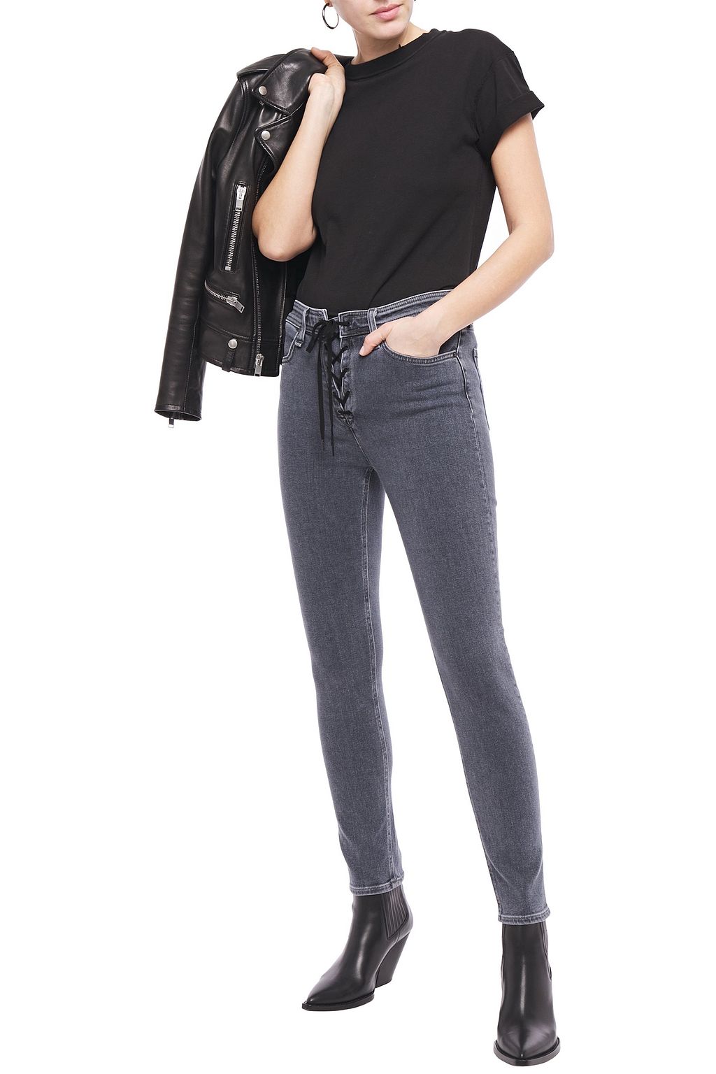 RAG & BONE Nina lace-up high-rise skinny jeans