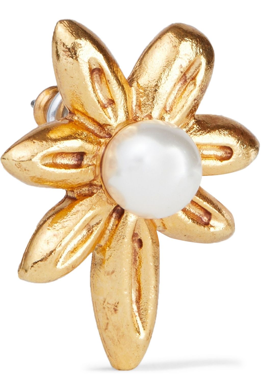 OSCAR DE LA RENTA Gold-tone faux pearl earrings