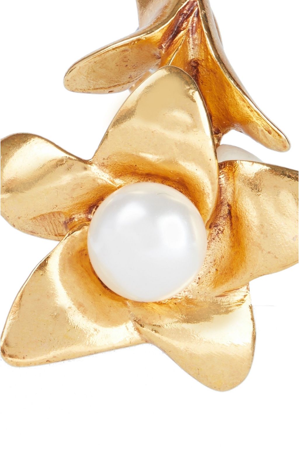 OSCAR DE LA RENTA Gold-tone faux pearl earrings