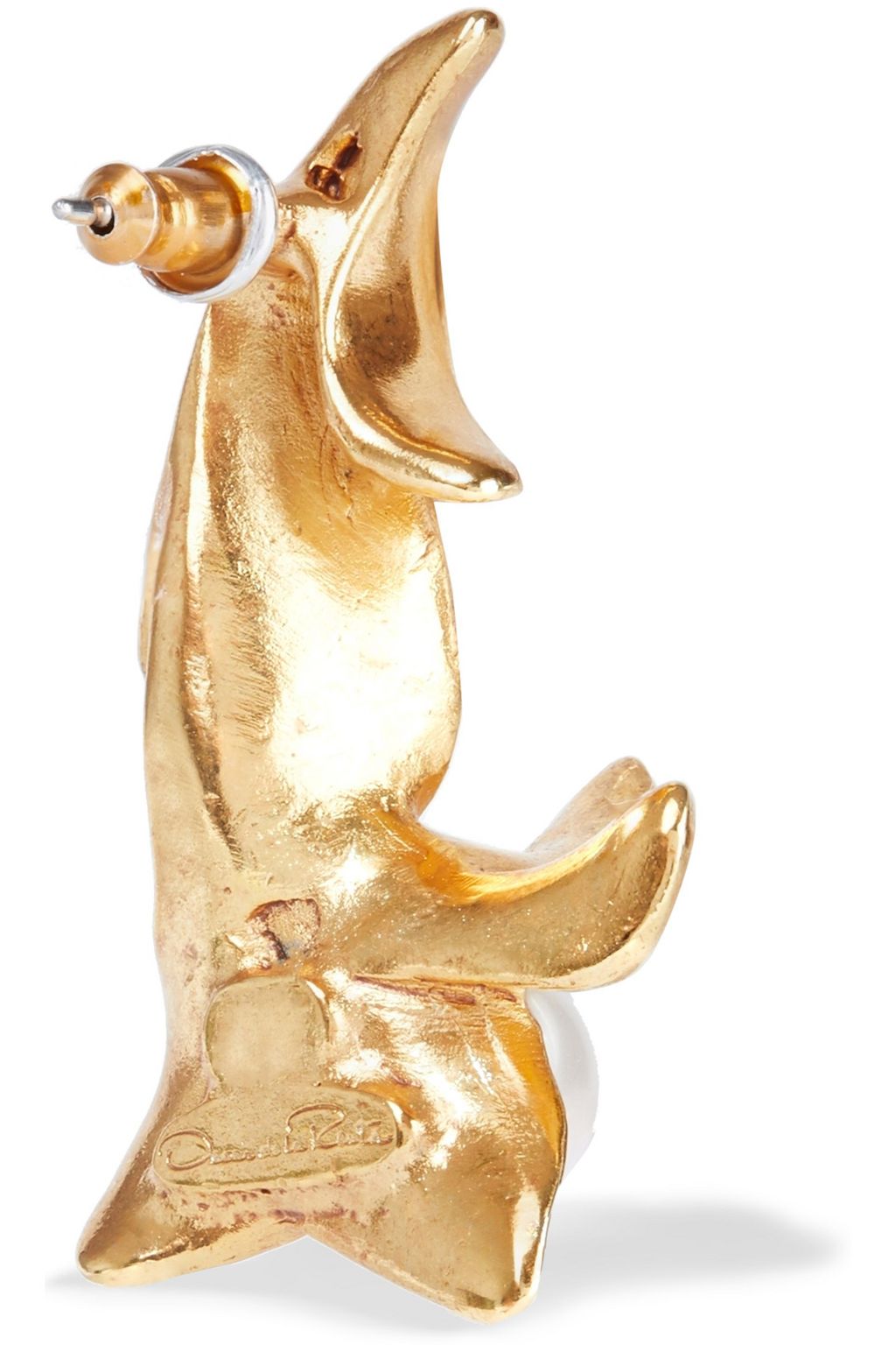 OSCAR DE LA RENTA Gold-tone faux pearl earrings