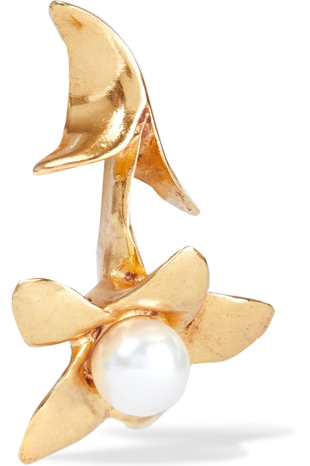 OSCAR DE LA RENTA Gold-tone faux pearl earrings