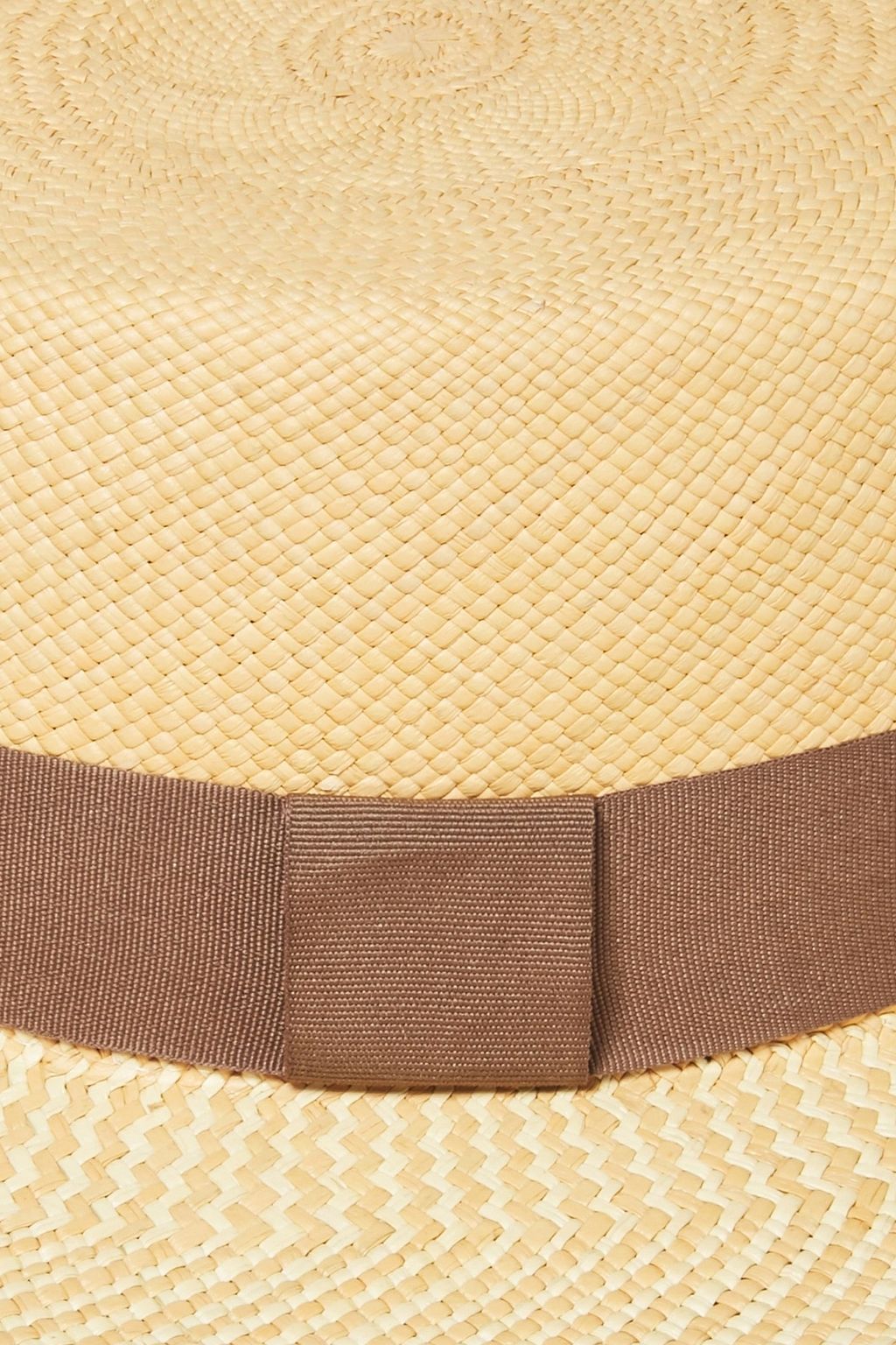 SENSI STUDIO Grosgrain-trimmed two-tone straw sun hat