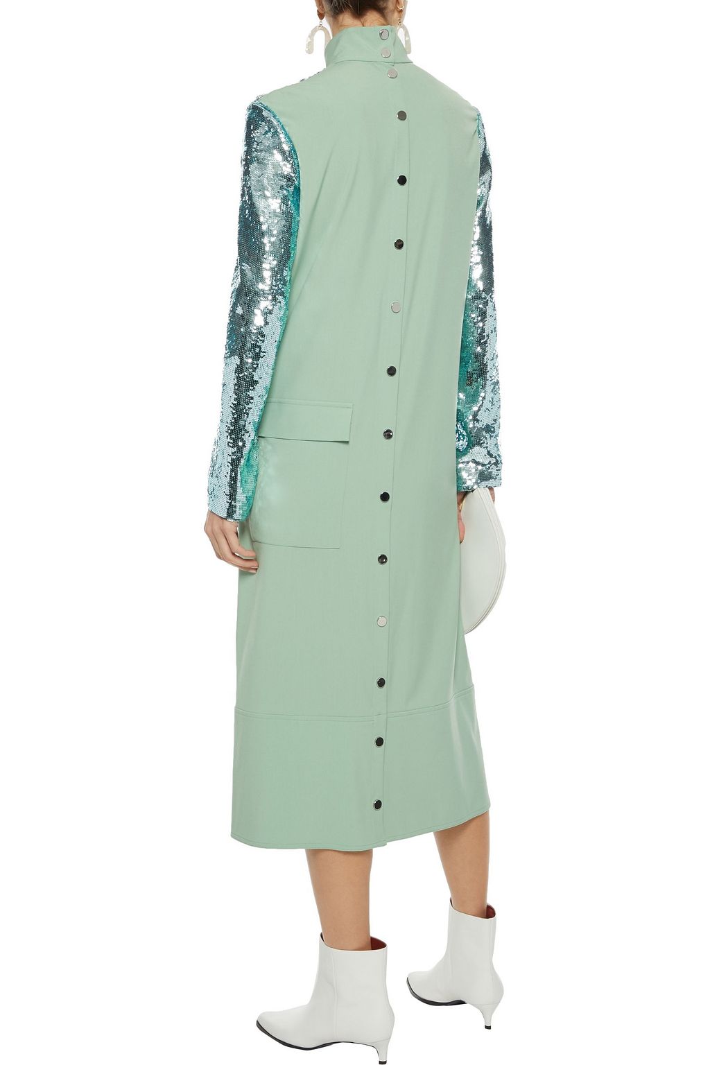 TIBI Reversible sequined crepe midi dress