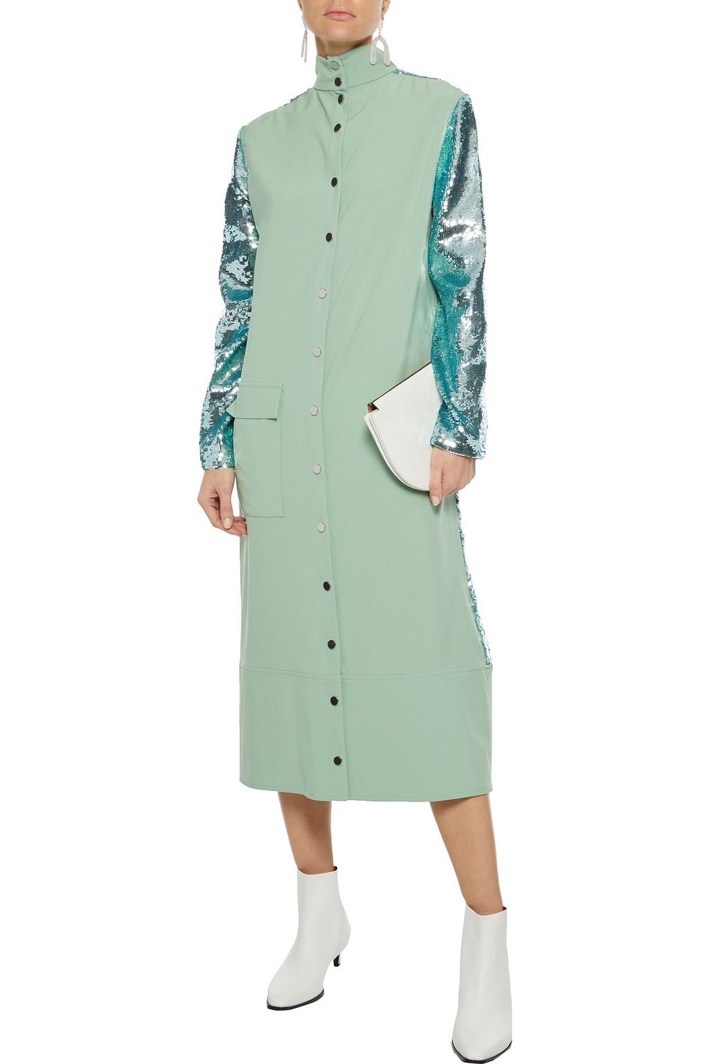 TIBI Reversible sequined crepe midi dress