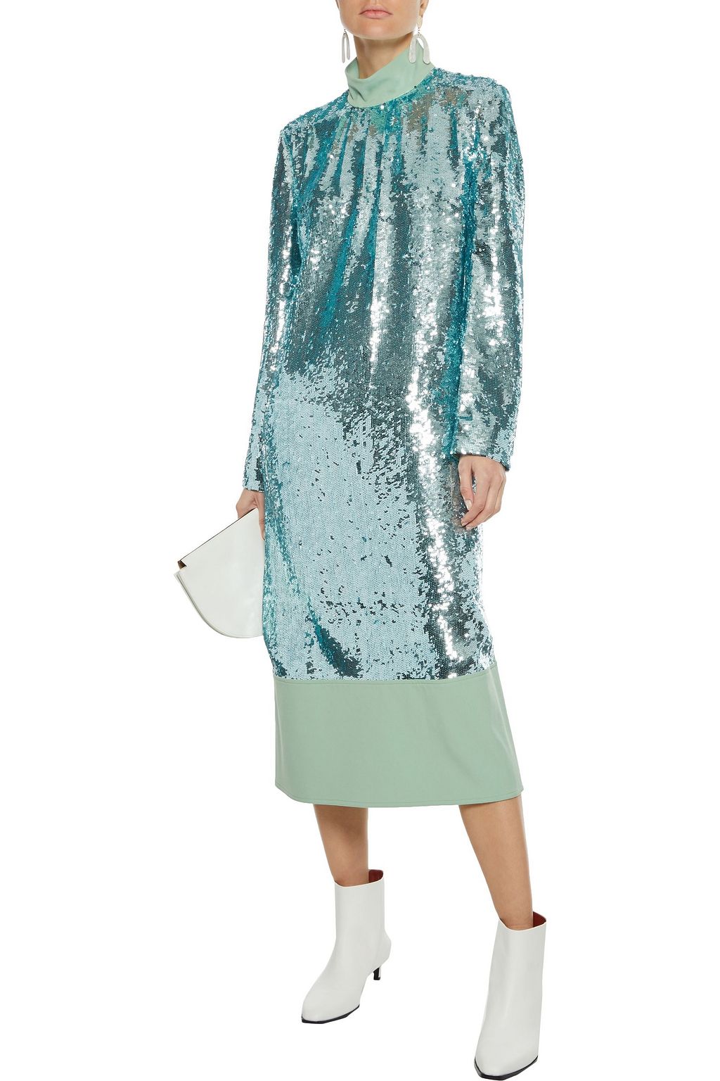 TIBI Reversible sequined crepe midi dress