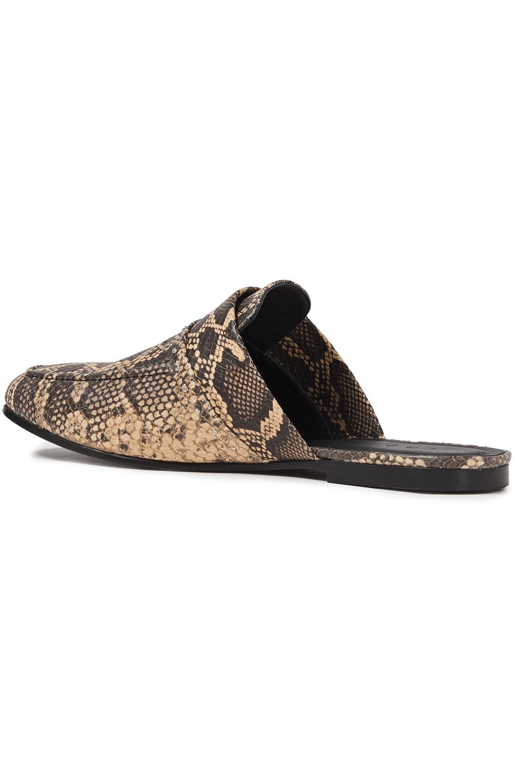 IRO Soko studded snake-effect leather slippers