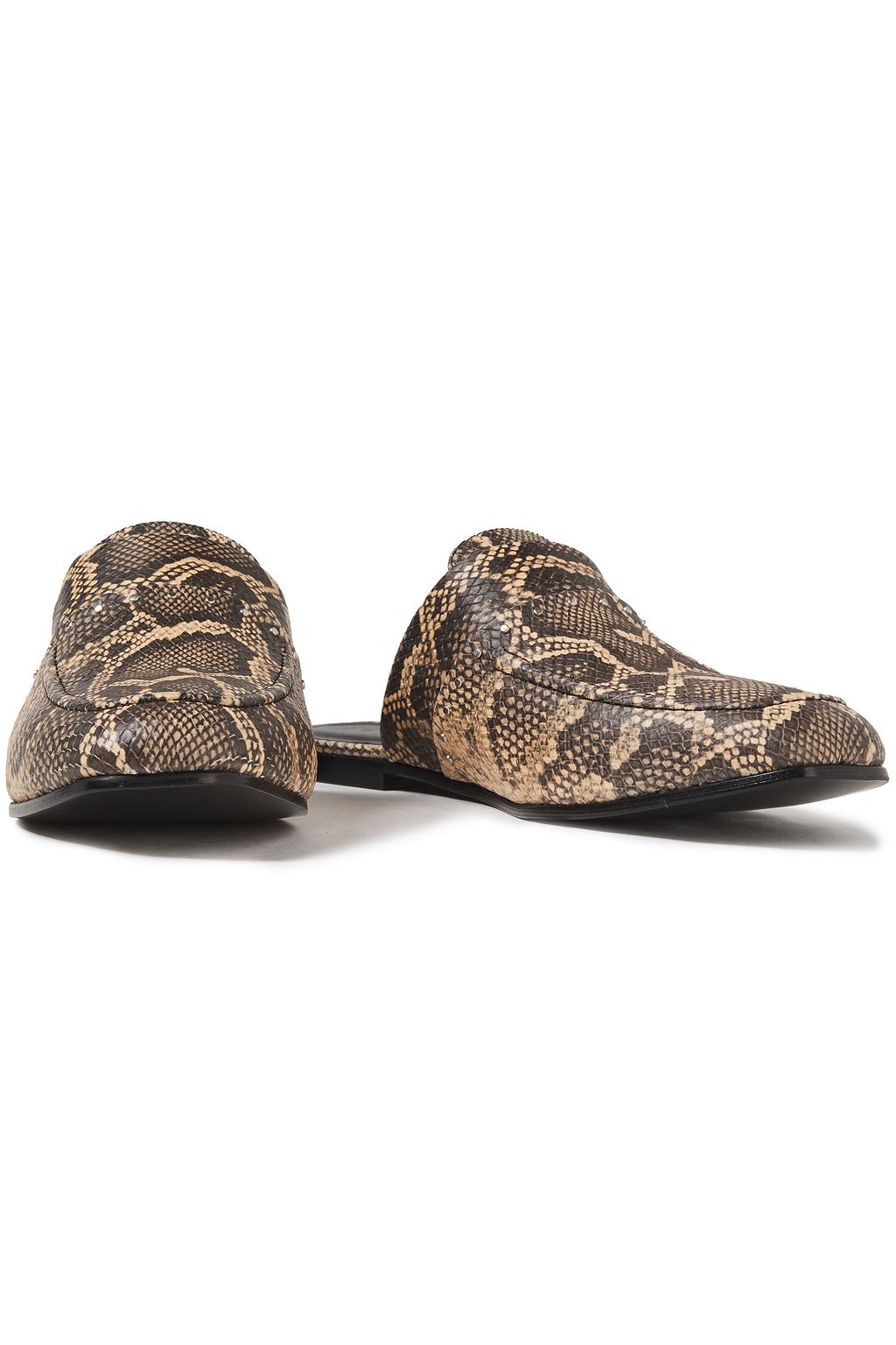 IRO Soko studded snake-effect leather slippers