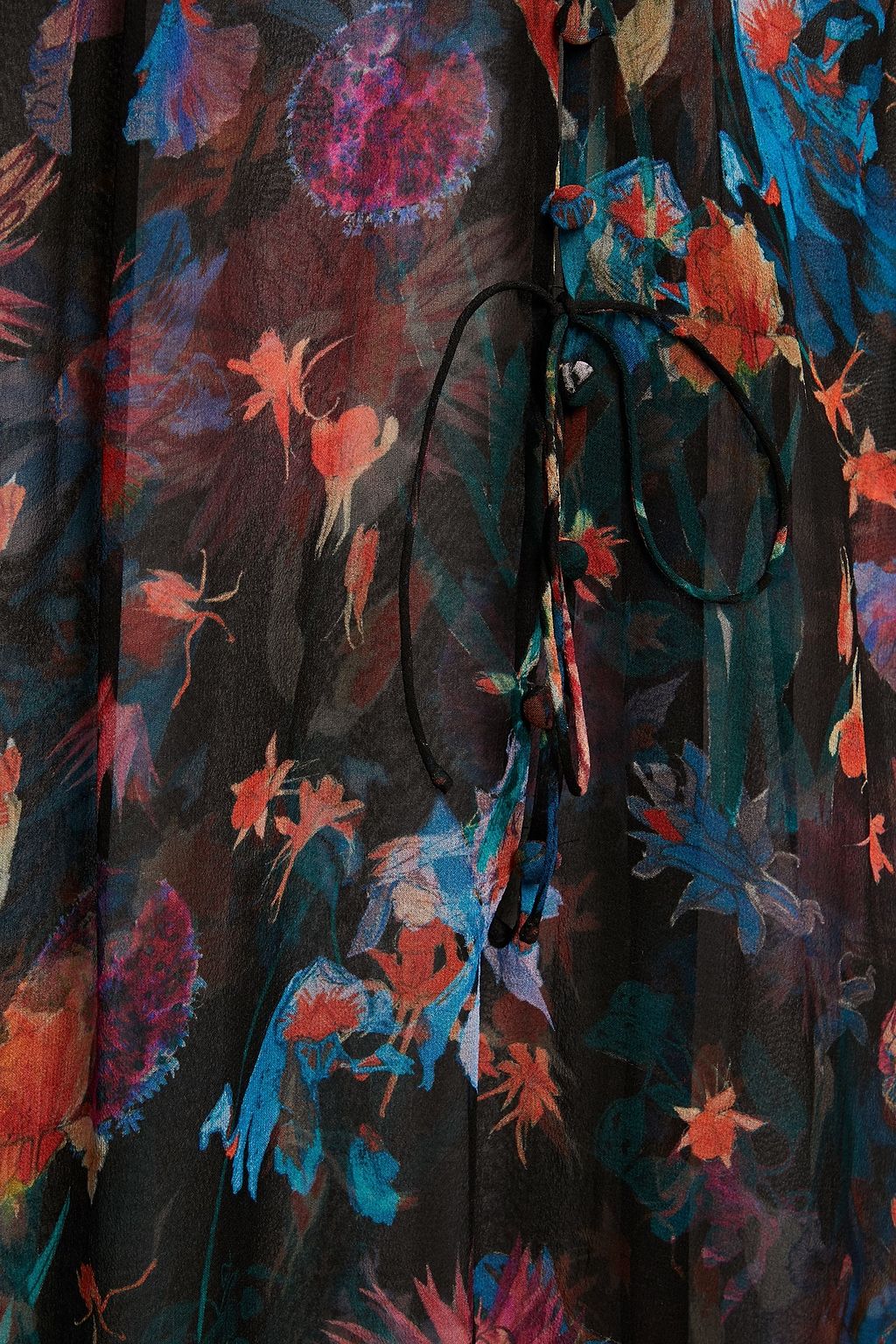IRO Beatle bow-detailed floral-print silk-georgette blouse
