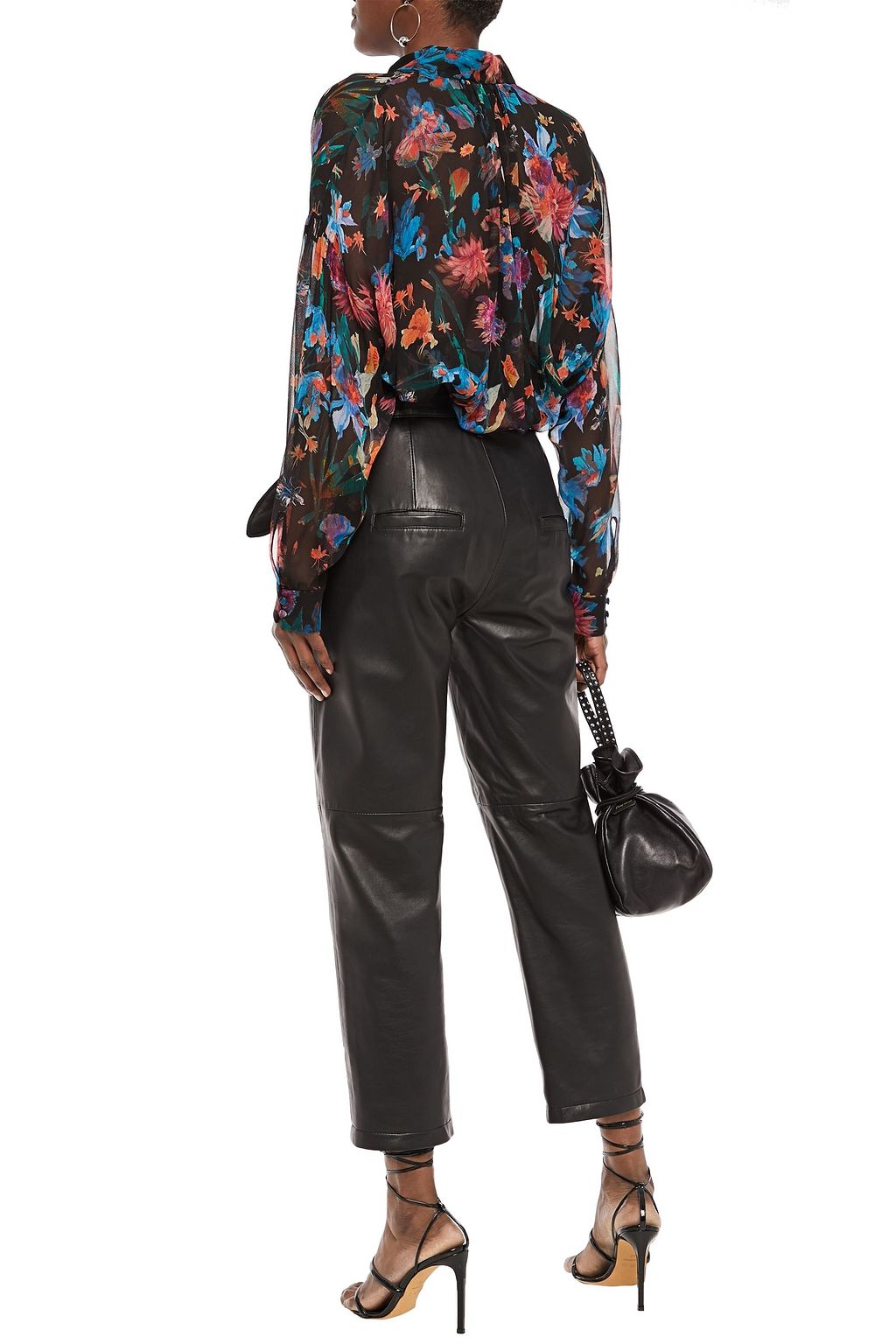 IRO Beatle bow-detailed floral-print silk-georgette blouse