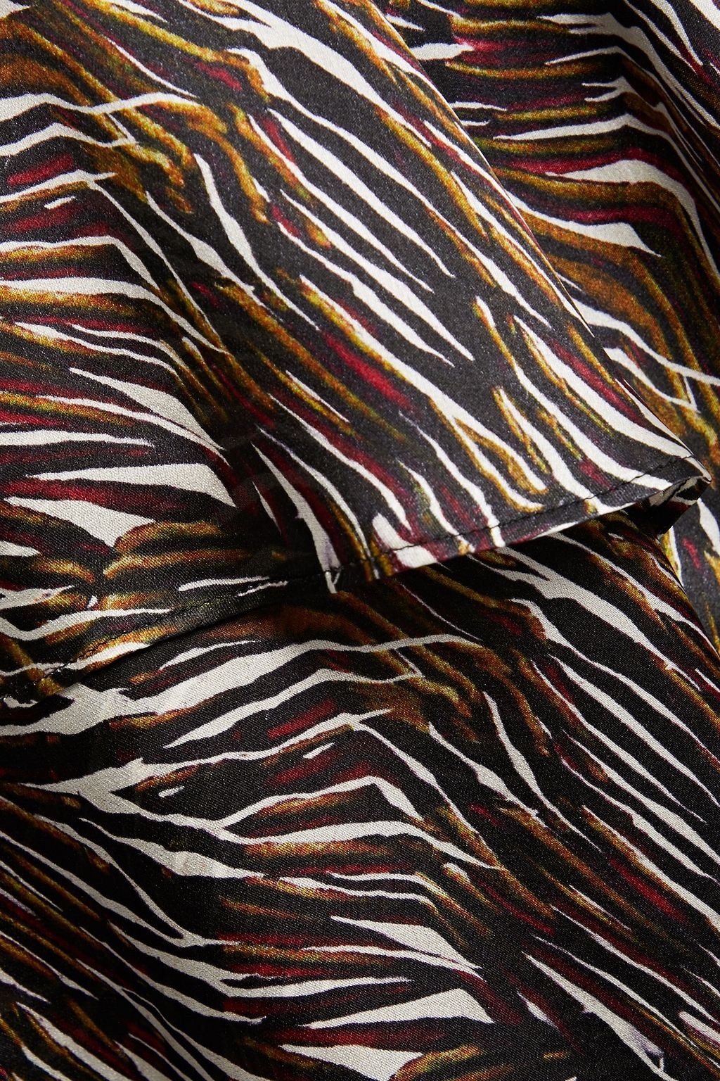 IRO Asymmetric zebra-print silk-chiffon dress