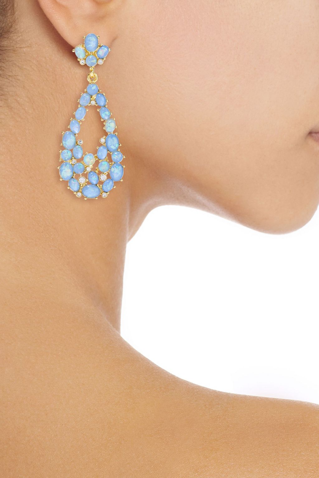 KENNETH JAY LANE Gold-plated, stone and crystal earrings