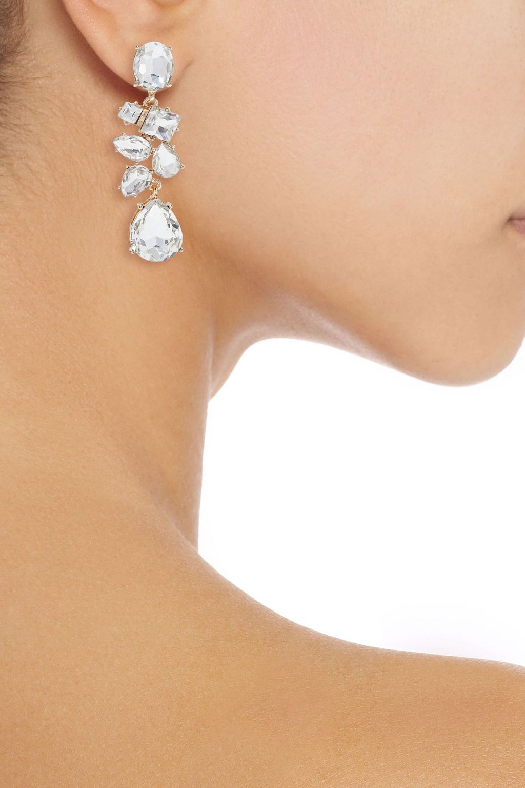 KENNETH JAY LANE Gold-plated crystal earrings