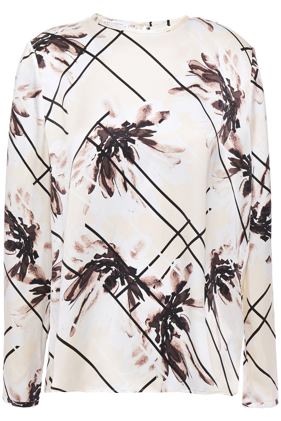 Equipment Printed Silk-charmeuse Blouse In Multi