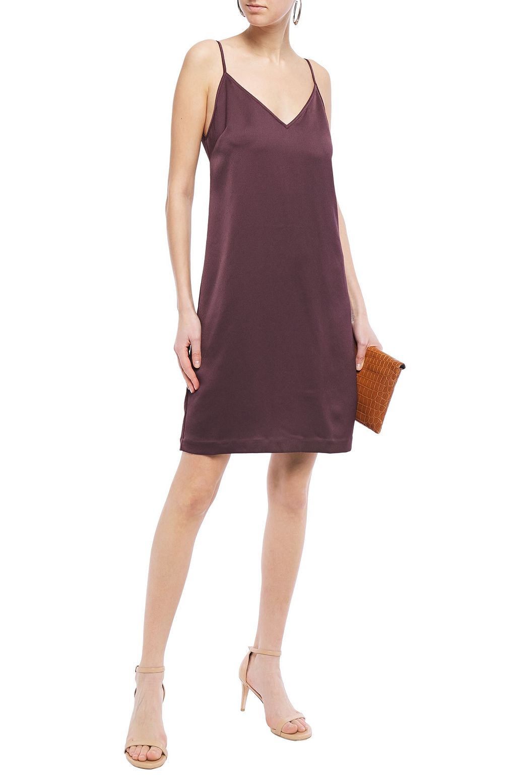 EQUIPMENT Cutout satin-crepe slip dress
