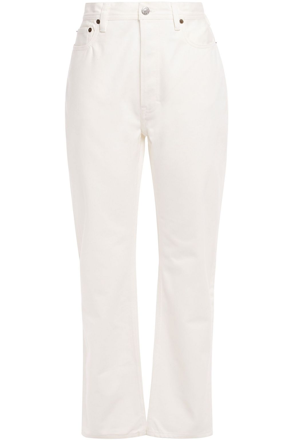 off white straight leg jeans