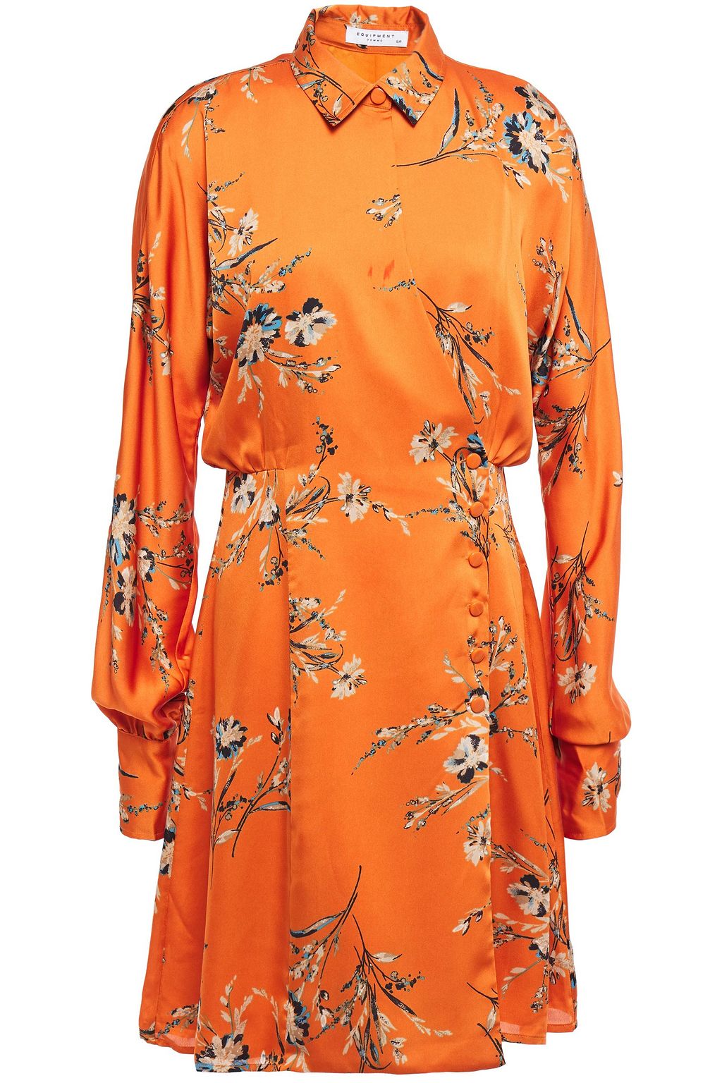 satin mini wrap dress