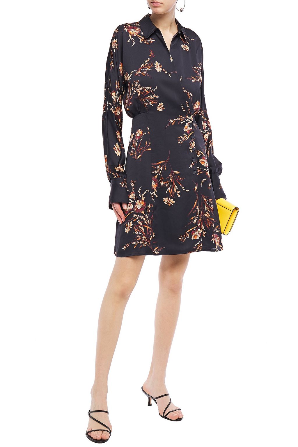 EQUIPMENT Harmon floral-print satin mini wrap dress